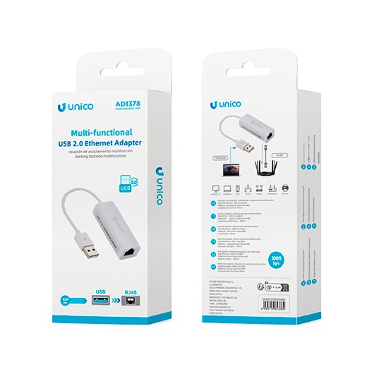 Adaptador Unico Usb2.0 De Usb A Rj45